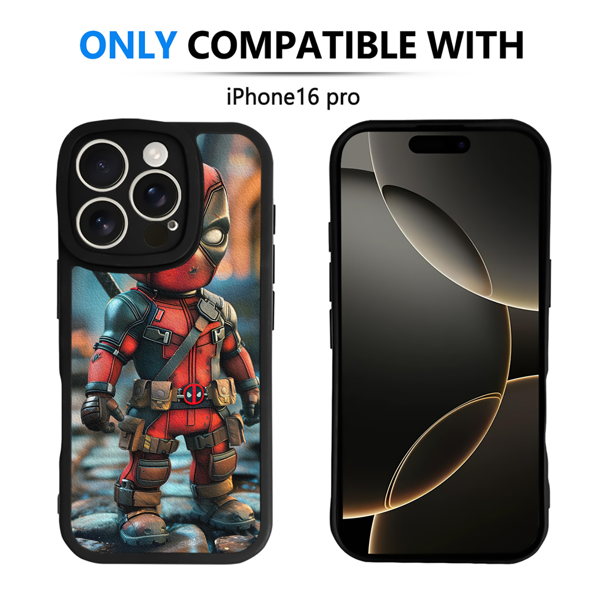 （画像用） Deadpool デッドプール 【iPhone 16シリーズ対応】シリコンスマホケース（レザー調） 材質：シリコン
